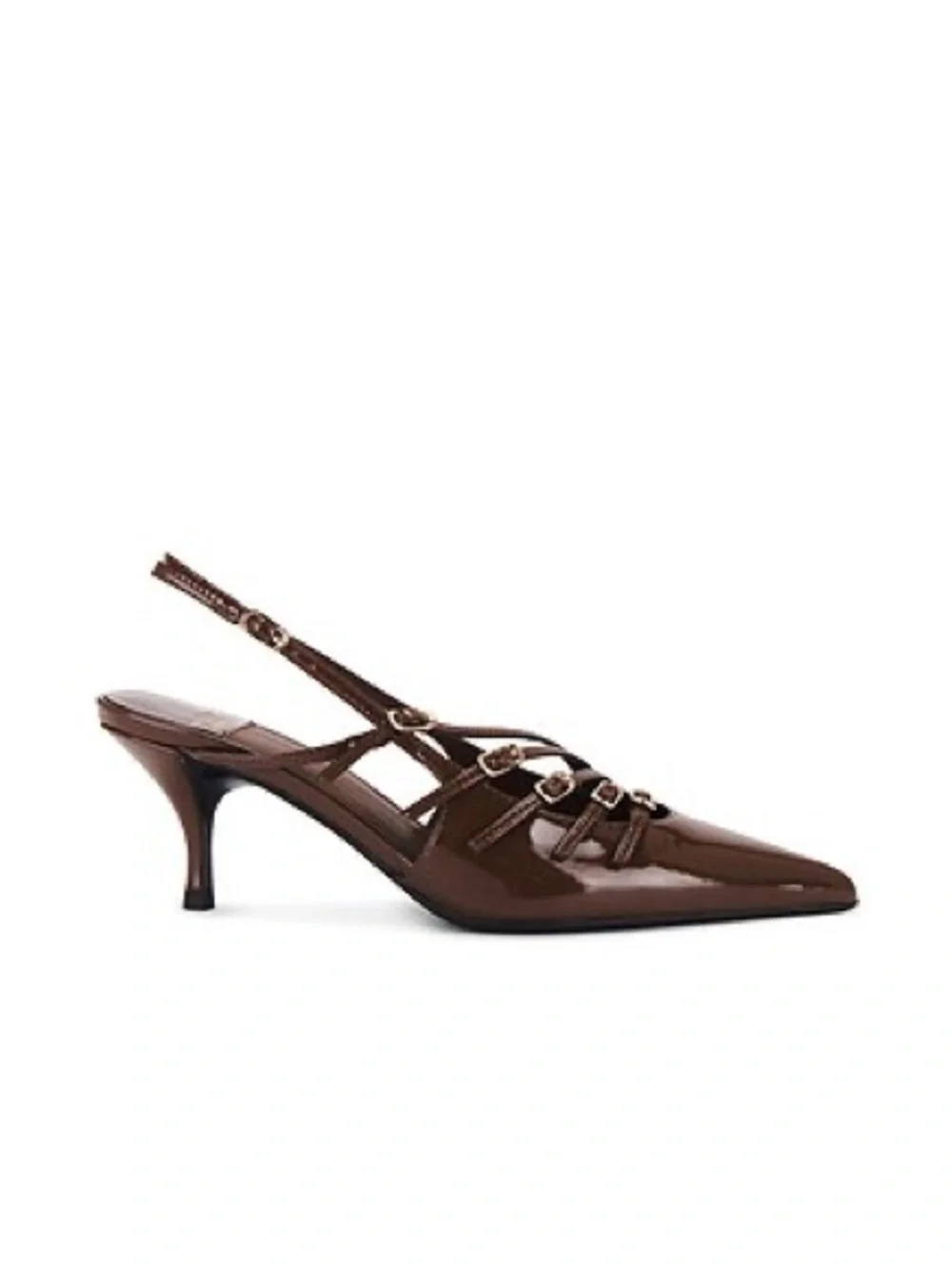Jeffrey Campbell- LASH 2 SLING BACK IN BROWN PATENT